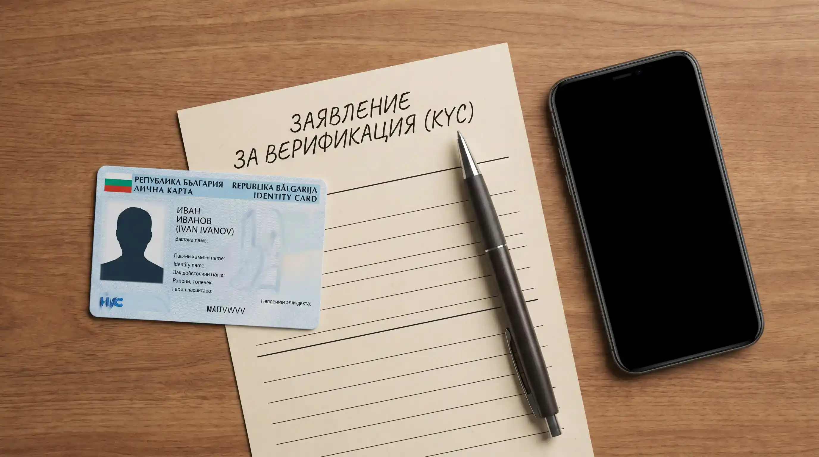 Лична карта и формуляр за KYC верификация при регистрация в български букмейкър