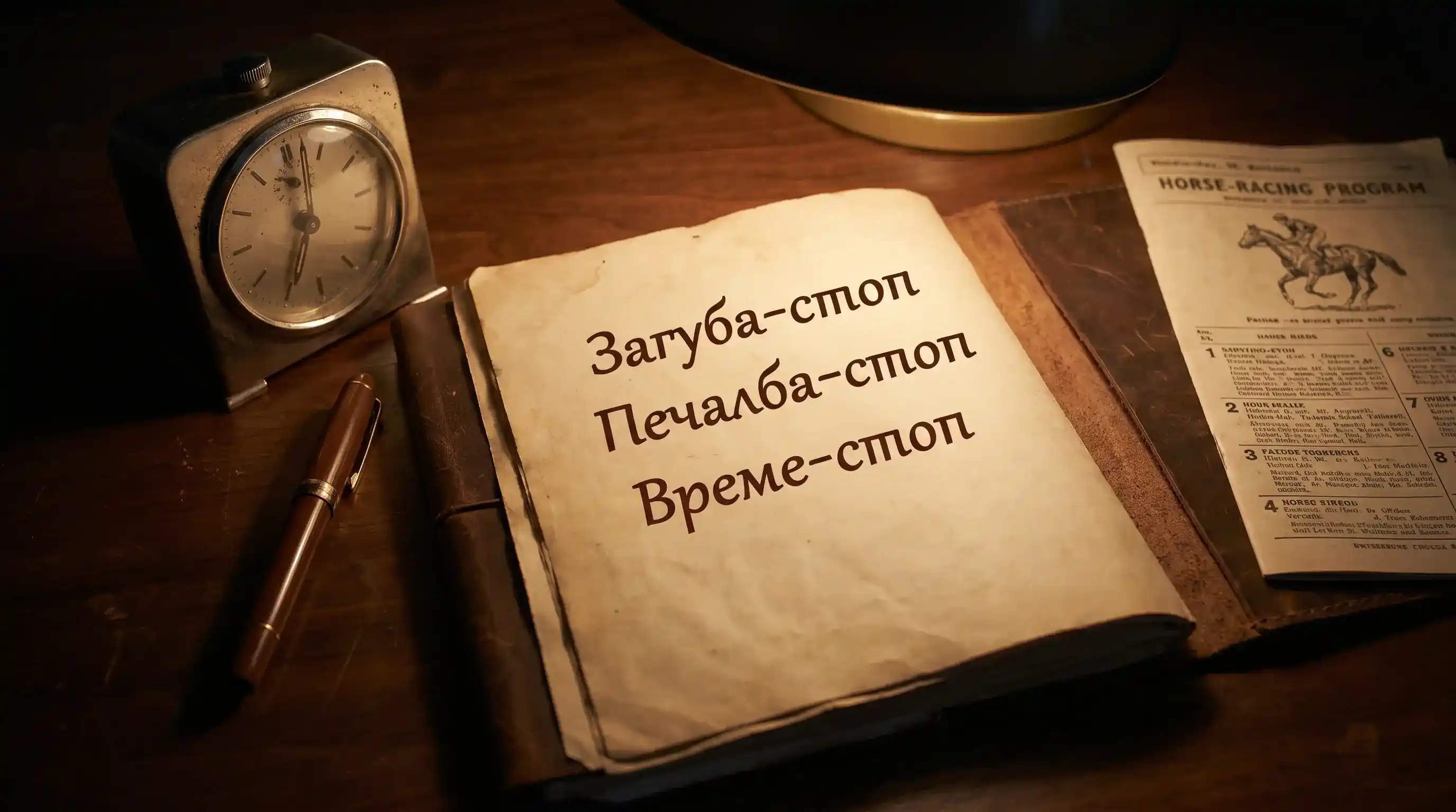 Бележник с трите типа лимити преди сесия за виртуални конни залози